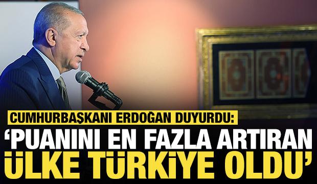 Cumhurbaşkanı Erdoğan: 'T&uuml;rkiye puanını en fazla artıran &uuml;lke oldu'