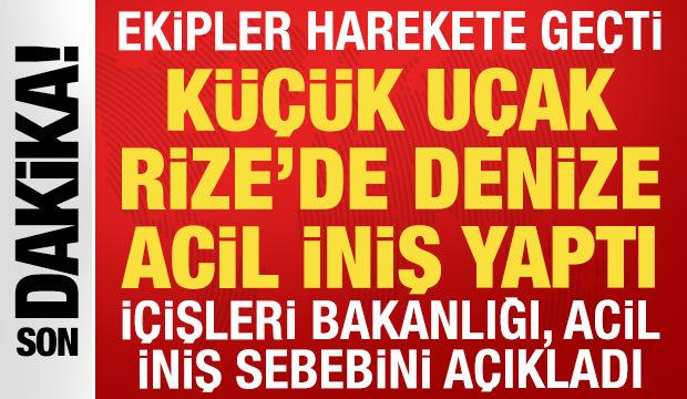 G&uuml;rcistan'dan kalkan k&uuml;&ccedil;&uuml;k u&ccedil;ak Rize a&ccedil;ıklarında denize acil iniş yaptı
