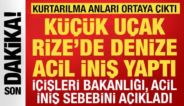 G&uuml;rcistan'dan kalkan k&uuml;&ccedil;&uuml;k u&ccedil;ak Rize a&ccedil;ıklarında denize acil iniş yaptı