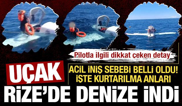 G&uuml;rcistan'dan kalkan k&uuml;&ccedil;&uuml;k u&ccedil;ak Rize a&ccedil;ıklarında denize acil iniş yaptı