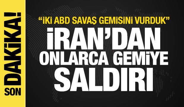 İran'dan H&uuml;rm&uuml;z'de misilleme: Onlarca gemiye saldırı! İki ABD gemisi vuruldu