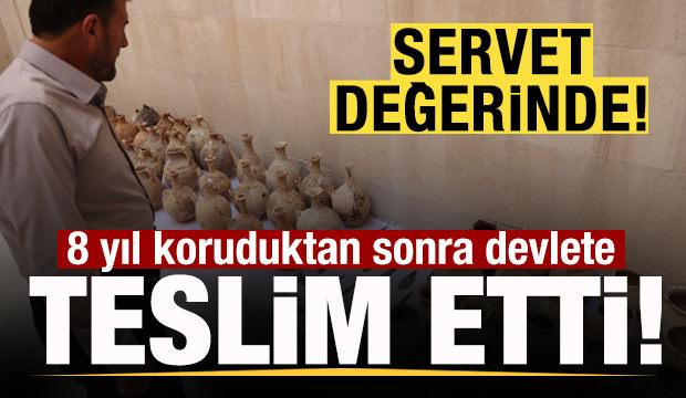 Servet değerinde! Tarihi eserleri 8 yıl koruduktan sonra devlete teslim etti!