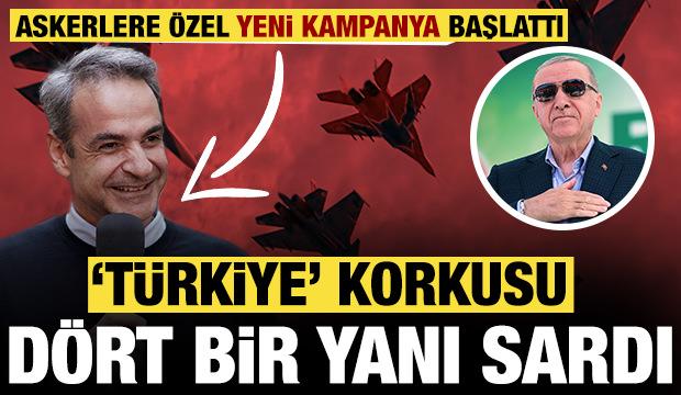 T&uuml;rkiye korkusu d&ouml;rt bir yanı sardı: Mi&ccedil;otakis h&uuml;k&uuml;metinden Yunan askerine &ouml;zel kampanya