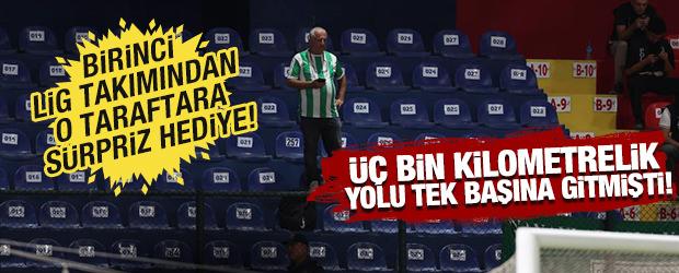 &Uuml;&ccedil; bin kilometrelik yolu tek başına gitmişti! Bodrum FK'dan o taraftara s&uuml;rpriz hediye