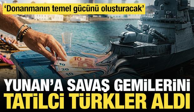 Yunan'ın savaş gemilerini tatilci T&uuml;rkler aldı