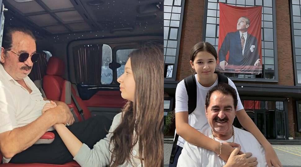 74 yaşındaki İbrahim Tatlıses kızının okul &ccedil;ıkışında g&ouml;r&uuml;nt&uuml;lendi!