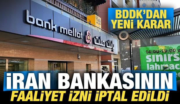 BDDK, İran bankasının faaliyet iznini iptal etti