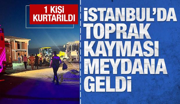 B&uuml;y&uuml;k&ccedil;ekmece'de toprak kayması: G&ouml;&ccedil;&uuml;k altında kalan 1 kişi kurtarıldı