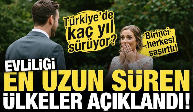 Evliliği en uzun s&uuml;ren &uuml;lkeler a&ccedil;ıklandı! T&uuml;rkiye'deki &ccedil;iftlerin ka&ccedil; yıl s&uuml;r&uuml;yor?