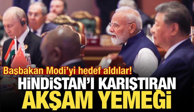 Hindistan'da d&uuml;nya liderlerine sunulan akşam yemeği ortalığı karıştırdı