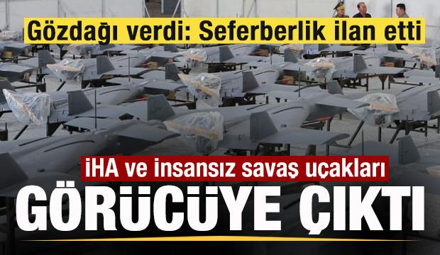 İHA ve İnsansız savaş u&ccedil;akları g&ouml;r&uuml;c&uuml;ye &ccedil;ıktı! G&ouml;zdağı verdi: Seferberlik ilan etti