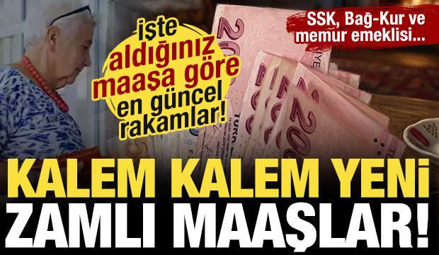 SSK, Bağ-Kur ve memur emeklileri i&ccedil;in zamlı yeni maaşlar! İşte kalem kalem maaş tablosu!