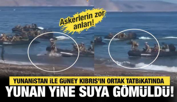 Yunan asker tatbikatta denizde kayboldu o anlar viral oldu