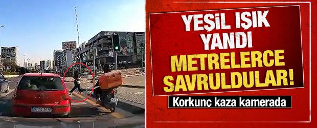 Ankara'da feci kaza: Yolun karşısına ge&ccedil;mek isteyen kadına motosiklet &ccedil;arptı!