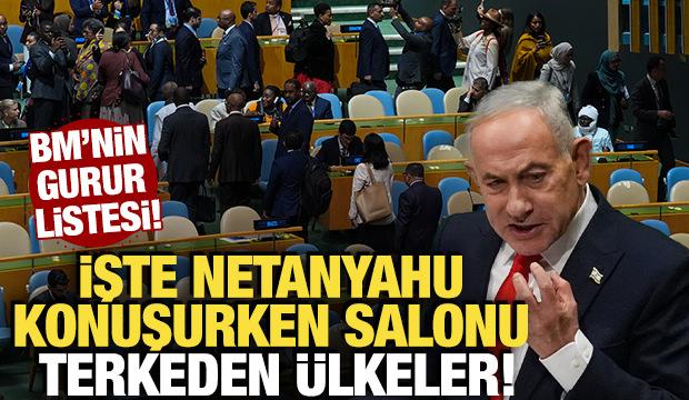 BM'nin gurur listesi! İşte Netanyahu konuşurken salonu terkeden &uuml;lkeler