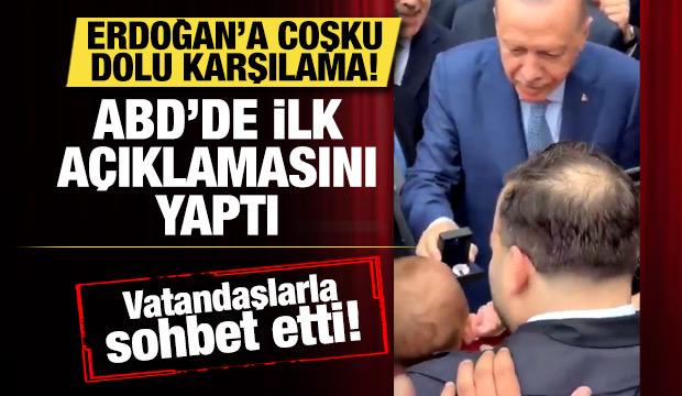Erdoğan'a T&uuml;rkevi'nde coşkulu karşılama: İnşallah dolu dolu bir BM ge&ccedil;ireceğiz