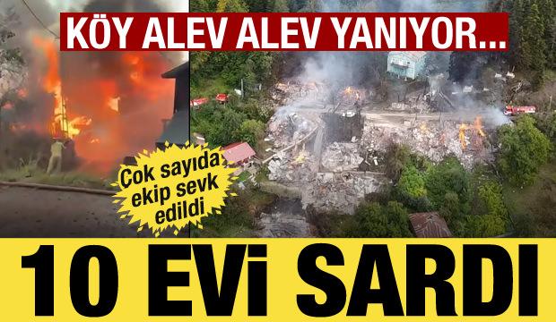 Kastamonu'da korkutan yangın! Alevler 10 evi sardı