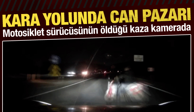 Motosiklet s&uuml;r&uuml;c&uuml;s&uuml;n&uuml;n &ouml;ld&uuml;ğ&uuml; kaza kamerada