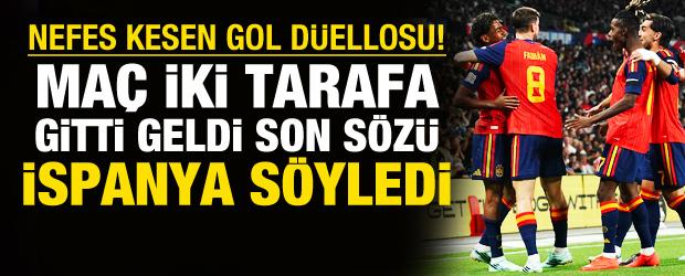 Nefes kesen gol d&uuml;ellosu! Ma&ccedil; iki tarafa gitti geldi son s&ouml;z&uuml; İspanya s&ouml;yledi