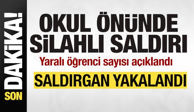 Okul &ouml;n&uuml;nde silahlı saldırı! Yaralı &ouml;ğrenciler var! Saldırgan yakalandı