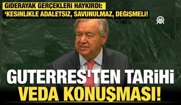 Son dakika... G&ouml;revi bırakmaya hazırlanan Guterres'ten tarihi veda konuşması