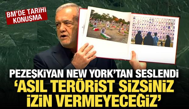 Son dakika... Pezeşkiyan BM K&uuml;rs&uuml;s&uuml;nde seslendi: Savaşı biz başlatmadık, korkmuyoruz