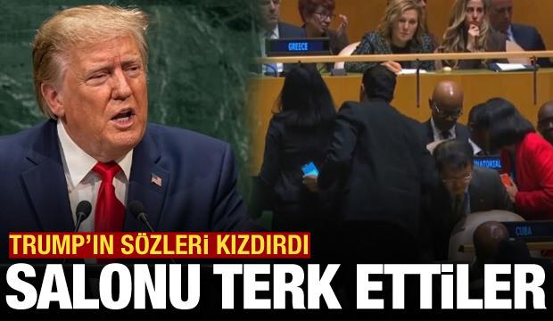 Trump konuşurken K&uuml;ba heyeti salonu terk etti