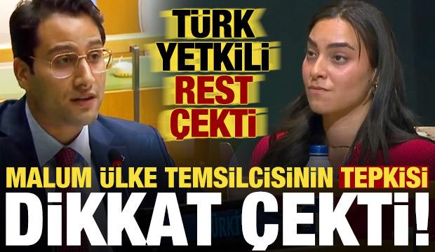 T&uuml;rk temsilcinin s&ouml;zleri sonrası İsrailli'nin verdiği tepki dikkat &ccedil;ekti!