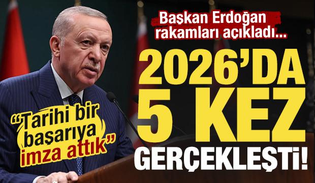 2026'da 5 kez ger&ccedil;ekleşti! Başkan Erdoğan: 'Tarihi bir başarıya imza attık!'