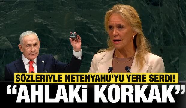 İzlanda Dışişleri bakanının Netenyahu i&ccedil;in s&ouml;ylediği "korkak" s&ouml;zleri BM'de alkış aldı