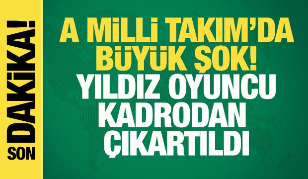 A Milli Takım'da b&uuml;y&uuml;k şok! Yıldız oyuncu kadrodan &ccedil;ıkartıldı
