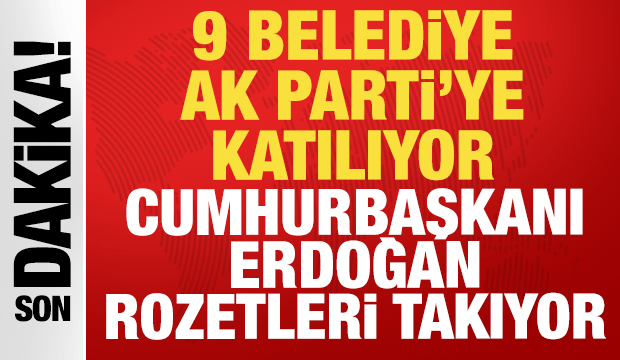 AK Parti'ye katılımlar devam ediyor: Cumhurbaşkanı Erdoğan rozetleri takıyor