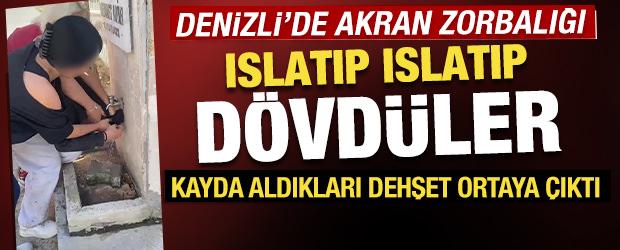 Denizli'de akran zorbalığı! Ortaokul &ouml;ğrencisini d&ouml;v&uuml;p o anları kayda aldılar
