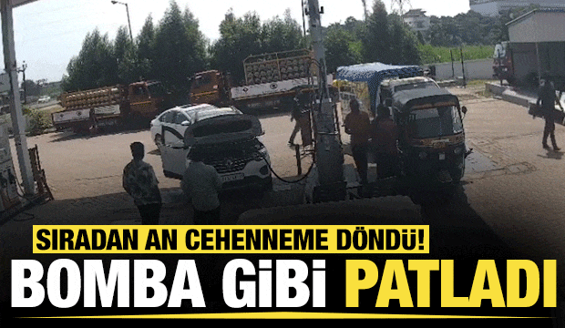  Hindistan'da dolum yapan CNG'li ara&ccedil; patladı: 2 yaralı