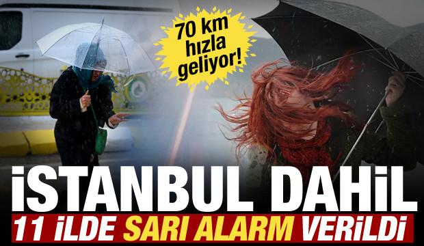 İstanbul dahil 11 ilde sağanak ve fırtına alarmı! Hızı 70 km&rsquo;yi bulacak