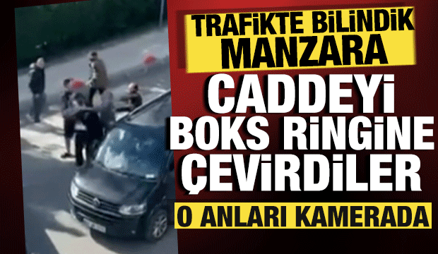 İstanbul trafiğinde bildik manzara: Caddeyi ringe &ccedil;evirdiler