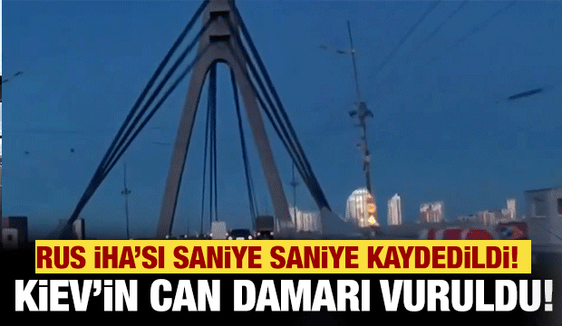 Rusya Kiev'de k&ouml;pr&uuml;ye y&ouml;nelik İHA saldırısı ger&ccedil;ekleştirdi