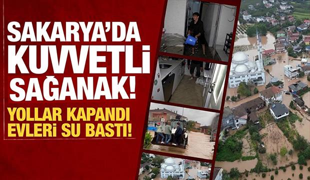 Sakarya'da kuvvetli sağanak: Yollar kapandı, evleri su bastı!