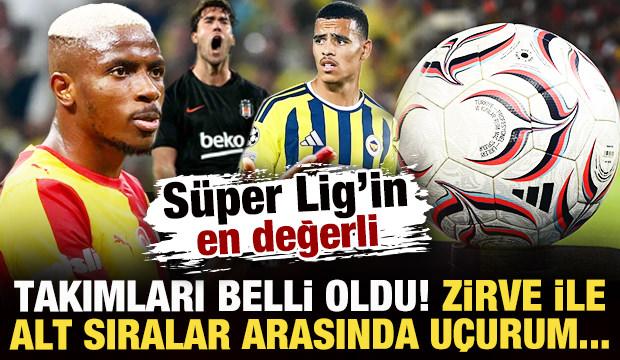 S&uuml;per Lig&rsquo;in en değerli takımları belli oldu! Zirveyle alt sıralar arasında u&ccedil;urum oluştu