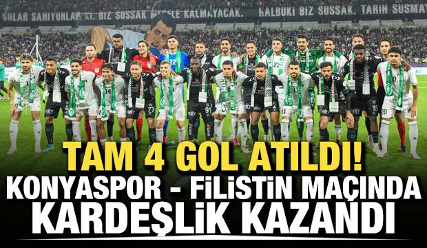Tam 4 gol atıldı! Konyaspor - Filistin ma&ccedil;ında kardeşlik kazandı