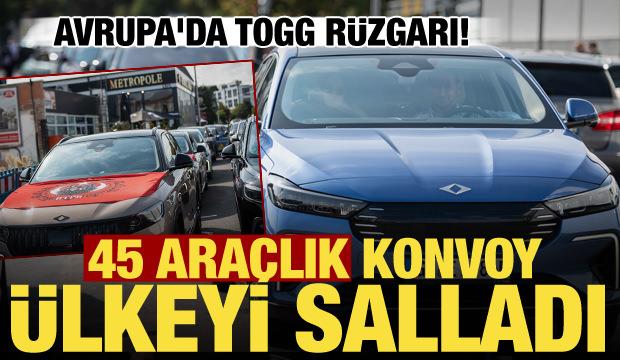 Togg Almanya'yı salladı! 45 ara&ccedil;lık konvoy caddelerde şov yaptı