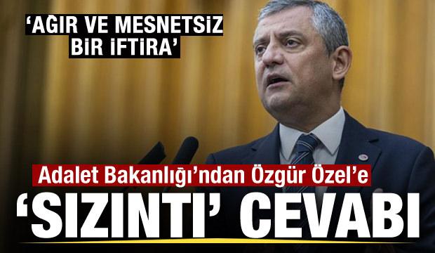 Adalet Bakanlığı'ndan &Ouml;zg&uuml;r &Ouml;zel'e fon cevabı: Mesnetsiz bir iftira