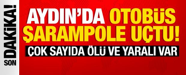 Aydın'da otob&uuml;s şarampole u&ccedil;tu: 2 &ouml;l&uuml; 9 yaralı