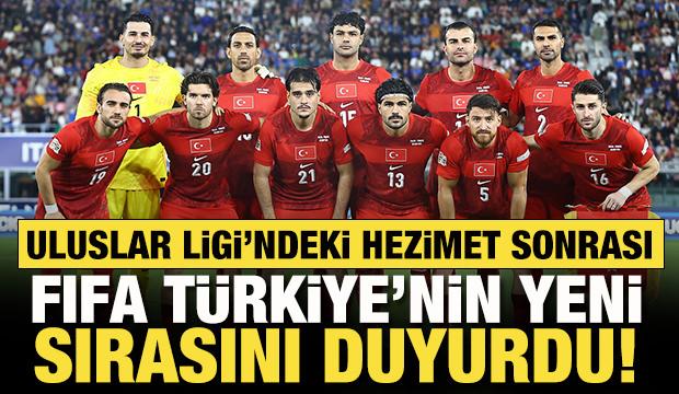 FIFA a&ccedil;ıkladı! Uluslar Ligi'ndeki hezimet sonrası T&uuml;rkiye&rsquo;nin yeni sırası belli oldu