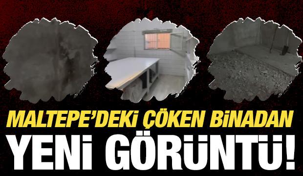 Maltepe'de 3 katı &ccedil;&ouml;ken binanın girişindeki at&ouml;lyenin son g&ouml;r&uuml;nt&uuml;leri ortaya &ccedil;ıktı