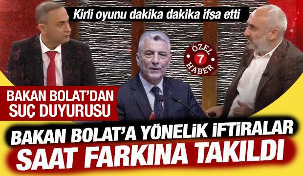 Murat Ağırel'in canlı yayında Bakan Bolat&rsquo;a y&ouml;nelik iftiraları saat farkıyla deşifre oldu