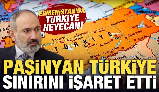 Paşinyan T&uuml;rkiye sınırını işaret etti! Ermenistan'da T&uuml;rkiye heyecanı