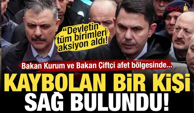 Bakan Kurum ve Bakan &Ccedil;ift&ccedil;i Ayazağa'da! 'Kaybolan bir kişi sağ bulundu!'