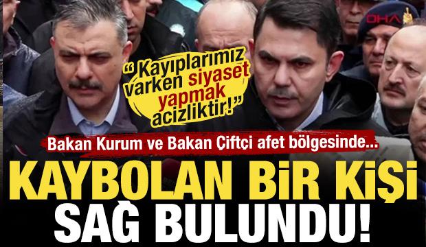 Bakan Kurum ve Bakan &Ccedil;ift&ccedil;i Ayazağa'da! 'Kaybolan bir kişi sağ bulundu!'