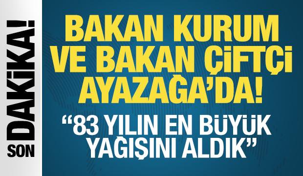 Bakan Kurum ve Bakan &Ccedil;ift&ccedil;i Ayazağa'da! Temizlik &ccedil;alışmaları s&uuml;r&uuml;yor!